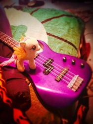 Size: 2448x3264 | Tagged: safe, fluttershy, g4, bass guitar, high res, irl, musical instrument, photo, plushie, ty