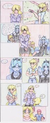 Size: 1272x3128 | Tagged: safe, artist:zoarenso, applejack, ms. harshwhinny, princess luna, oc, anthro, comic:harsh apples, g4, comic, harsh apples