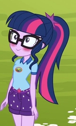 Size: 316x524 | Tagged: safe, screencap, sci-twi, twilight sparkle, equestria girls, g4, my little pony equestria girls: legend of everfree, blushing, cute, ponytail, twiabetes