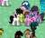 Size: 543x455 | Tagged: safe, oc, oc only, oc:ashee, oc:cris, oc:stratamax, oc:tofu, pony, pony town, pixel art