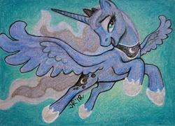 Size: 321x231 | Tagged: safe, artist:silverybeast, princess luna, g4, female, solo, traditional art