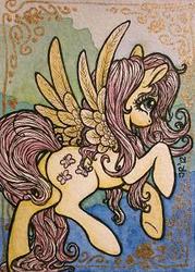 Size: 215x301 | Tagged: safe, artist:silverybeast, fluttershy, g4, female, solo, traditional art