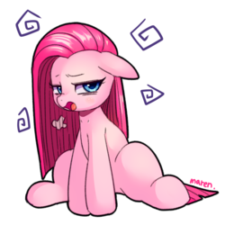 Size: 1200x1200 | Tagged: safe, artist:maren, pinkie pie, earth pony, pony, g4, blushing, cute, cuteamena, diapinkes, female, mare, open mouth, pinkamena diane pie, simple background, solo, white background