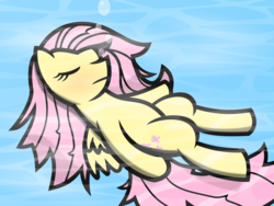 Size: 4096x3072 | Tagged: safe, artist:t.f.a.n.c.s., fluttershy, g4, bubble, eyes closed, female, floating, solo, underwater, water, watershy