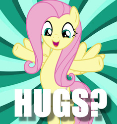 Size: 1006x1066 | Tagged: safe, artist:slb94, fluttershy, g4, bronybait, excited, flying, hug, incoming hug, question