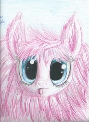 Size: 5100x7014 | Tagged: safe, artist:northern-glider, oc, oc only, oc:fluffle puff, absurd resolution, solo, tongue out, traditional art