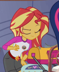 Size: 412x497 | Tagged: safe, screencap, sci-twi, sunset shimmer, twilight sparkle, equestria girls, g4, my little pony equestria girls: legend of everfree, animated, cropped, female