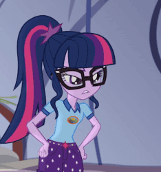 Size: 458x489 | Tagged: safe, screencap, sci-twi, twilight sparkle, equestria girls, g4, my little pony equestria girls: legend of everfree, adorkable, animated, cropped, cute, dork, female, ponytail, twiabetes