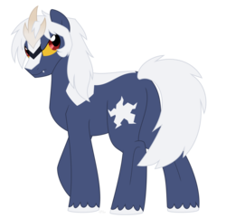 Size: 1311x1262 | Tagged: safe, artist:faith-wolff, kaiju pony, pony, fanfic:the bridge, godzilla (series), horn, male, ponified, simple background, solo, spacegodzilla, stallion, transparent background, tricorn, xenilla