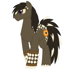 Size: 1311x1200 | Tagged: safe, artist:faith-wolff, earth pony, kaiju pony, pony, fanfic:the bridge, anguirus, appaloosa, coat markings, male, ponified, simple background, solo, spikes, stallion, transparent background
