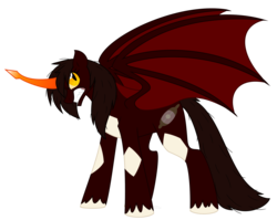 Size: 1505x1200 | Tagged: safe, artist:faith-wolff, oc, oc only, alicorn, kaiju pony, pony, fanfic:the bridge, alicorn oc, colored horn, curved horn, destoroyah, female, godzilla (series), horn, mare, oxygen destroyer, ponified, solo