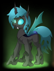 Size: 1166x1525 | Tagged: safe, artist:drawponies, oc, oc only, oc:shifter, changeling, cute, glowing, male, solo