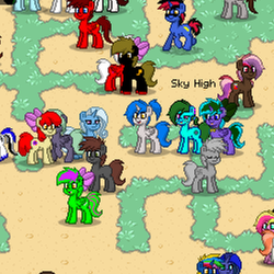 Size: 500x500 | Tagged: safe, apple bloom, princess luna, trixie, oc, oc:sprite, pony, unicorn, pony town, g4, female, mare