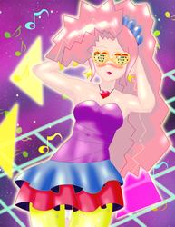 Size: 3090x4000 | Tagged: safe, artist:dieart77, pinkie pie, equestria girls, friendship through the ages, g4, my little pony equestria girls: rainbow rocks, 2000s, anime, clothes, female, high res, looking at you, new wave pinkie, shutter shades, solo, sunglasses