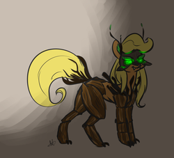 Size: 5500x5000 | Tagged: safe, artist:ogaraorcynder, applejack, original species, timber pony, timber wolf, g4, absurd resolution, female, gradient background, solo, species swap, timber wolfified, timberjack
