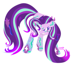 Size: 1024x922 | Tagged: safe, artist:vanillaswirl6, starlight glimmer, pony, g4, female, rainbow power, rainbow power-ified, simple background, solo, transparent background