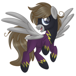 Size: 894x894 | Tagged: safe, artist:crystal-tranquility, oc, oc only, oc:digital dusk, pegasus, pony, clothes, shadowbolts costume, solo