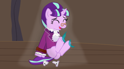 Size: 1024x576 | Tagged: safe, artist:thebrony700, snowfall frost, starlight glimmer, a hearth's warming tail, g4, hoof tickling, tickling
