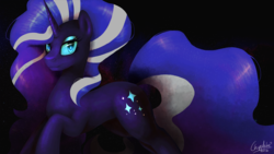 Size: 1422x800 | Tagged: safe, artist:chipflake, nightmare rarity, g4, female, simple background, solo