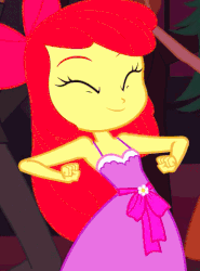 Size: 386x523 | Tagged: safe, screencap, apple bloom, scott green, sweet leaf, teddy t. touchdown, equestria girls, g4, my little pony equestria girls, adorabloom, animated, apple bloom's bow, bow, clothes, cropped, cute, dancing, fall formal, fall formal outfits, gif, hair bow