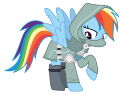 Size: 2100x1641 | Tagged: safe, artist:sketchmcreations, rainbow dash, dungeons and discords, g4, fantasy class, rainbow rogue, raised hoof, rogue, simple background, transparent background, vector