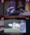 Size: 640x722 | Tagged: safe, edit, edited screencap, screencap, princess celestia, princess luna, pony, cinemare sins, castle mane-ia, friendship is magic, g4, my little pony: friendship is magic, castle of the royal pony sisters, filly, luna is friggen useless, s1 luna, trollestia