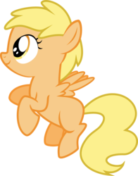 Size: 3386x4320 | Tagged: safe, artist:iknowpony, mango dash, pegasus, pony, crusaders of the lost mark, g4, .svg available, background pony, blank flank, bright orange, cute, female, filly, foal, hooves, mangobetes, simple background, smiling, solo, spread wings, transparent background, vector, wings