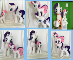 Size: 2038x1664 | Tagged: safe, artist:whitelightplushpones, rarity, sweetie belle, g4, duo, irl, photo, plushie