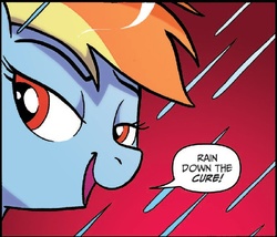 Size: 624x535 | Tagged: safe, artist:tony fleecs, idw, rainbow dash, friendship is magic #45, g4, spoiler:comic, rain