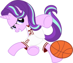 Size: 7000x6100 | Tagged: safe, artist:caliazian, starlight glimmer, pony, unicorn, g4, .ai available, .svg available, absurd resolution, ball, basketball, clothes, female, jersey, mare, simple background, solo, sports, transparent background, vector