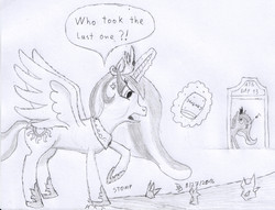 Size: 2048x1563 | Tagged: safe, artist:darkdabula, princess celestia, princess luna, g4, monochrome, traditional art