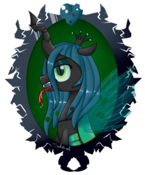 Size: 1024x1228 | Tagged: safe, artist:saturnstar14, queen chrysalis, changeling, changeling queen, g4, crown, drool, female, jewelry, regalia, solo, tongue out