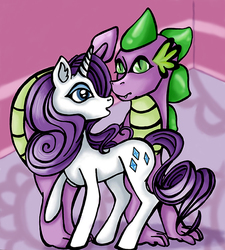 Size: 675x751 | Tagged: safe, artist:vapedragon, rarity, spike, g4, male, older, older spike, ship:sparity, shipping, straight