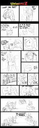 Size: 1237x4032 | Tagged: safe, artist:shoutingisfun, derpy hooves, queen chrysalis, shining armor, oc, oc:anon, human, pegasus, pony, unicorn, g4, alternate ending, bait and switch, cellphone, clothes, comic, costume, dialogue, dork, dorkalis, dungeons and dragons, female, friday night, good end, hat, innuendo, looking at each other, male, mare, monochrome, open mouth, phone, smiling, speech bubble, stallion, sweat, unf, wizard hat