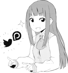 Size: 540x580 | Tagged: safe, artist:derpiihooves, twilight sparkle, human, g4, female, humanized, meta, monochrome, patreon, patreon logo, simple background, solo, transparent background, twitter