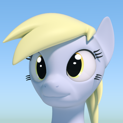 Size: 1050x1050 | Tagged: safe, artist:arctic-pony, derpy hooves, pegasus, pony, g4, 3d, blender, blender cycles, cgi, female, mare, solo, underp