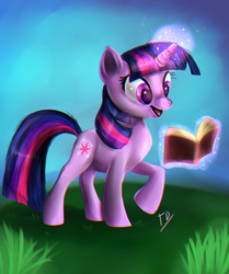 Size: 900x1078 | Tagged: safe, artist:tigresadaina, twilight sparkle, g4, book, female, magic, reading, solo