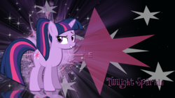 Size: 1920x1080 | Tagged: safe, artist:jennieoo, artist:leonbrony, twilight sparkle, pony, unicorn, g4, cutie mark, ponytail, reflection, show accurate, unicorn twilight, vector, wallpaper