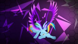 Size: 1191x670 | Tagged: safe, artist:davidfg4, artist:spntax, rainbow dash, pony, g4, female, mare, pose, solo, spread wings, vector, wallpaper, wings