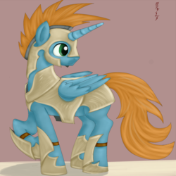 Size: 1000x1000 | Tagged: safe, artist:bloodkiaser923, oc, oc only, oc:harmony star, pony, unicorn, armor, solo