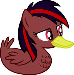 Size: 1280x1302 | Tagged: safe, artist:rambold, oc, oc only, oc:red stripe, duck pony, cutie mark, feather, simple background, solo, transparent background, vector, wings