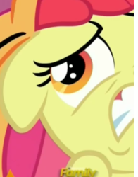 Size: 512x653 | Tagged: safe, screencap, apple bloom, earth pony, pony, g4, my little pony: friendship is magic, the fault in our cutie marks