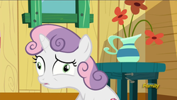 Size: 1920x1080 | Tagged: safe, screencap, sweetie belle, pony, g4, the fault in our cutie marks, derp, faic