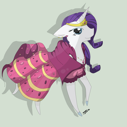 Size: 3600x3600 | Tagged: safe, artist:acestonechild, artist:ginace, rarity, g4, clothes, dress, female, gala dress, pointy ponies, solo