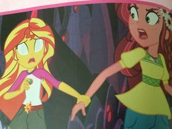 Size: 1024x768 | Tagged: safe, gloriosa daisy, sunset shimmer, equestria girls, g4, my little pony equestria girls: legend of everfree, legend of everfree – save our camp, magical geodes