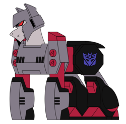 Size: 860x850 | Tagged: safe, artist:combatkaiser, pony, decepticon, megatron, ponified, simple background, solo, transformers, transformers animated, transparent background