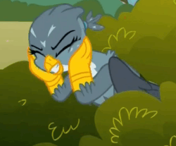 Size: 481x399 | Tagged: safe, screencap, gabby, griffon, g4, the fault in our cutie marks, animated, cute, fangasm, female, gabbybetes, gif, hands on cheeks, solo