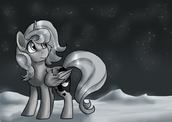 Size: 1472x1048 | Tagged: safe, artist:not-ordinary-pony, princess luna, moonstuck, g4, female, filly, moon, s1 luna, solo, woona, younger