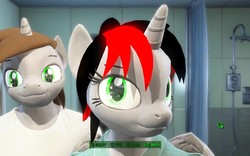 Size: 800x500 | Tagged: safe, oc, oc only, oc:blackjack, oc:littlepip, anthro, fallout equestria, 3d, fallout, fallout 4, game mod, rule 63