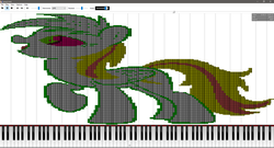 Size: 1920x1039 | Tagged: safe, screencap, oc, oc only, oc:red stripe, pony, flstudio, microsoft windows, midi, musical instrument, piano, piano from above, windows 10, wrongcolors